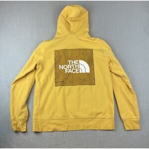 The North Face Mens Sz M Hoodie Sweatshirt Marigold Yellow Big Logo Nevada